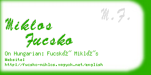 miklos fucsko business card